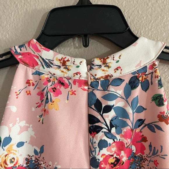 Roz & Ali Pink Floral Midi Dress Size 4 - Picture 6 of 10